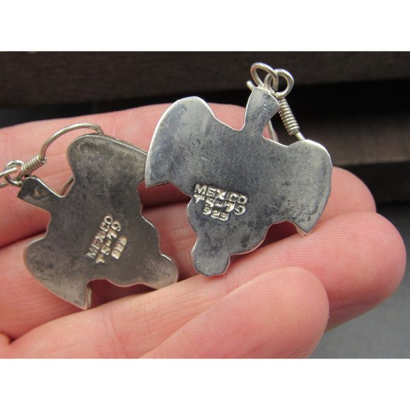 Sterling Silver Large Heavy Grape Cluster Rustic Earrings - Picture 4 of 6